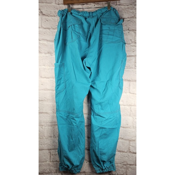 Dickies Scrub Pants Women 2XL EDS Turquoise Teal Cargo‎ Pockets Drawstring 86206 - Picture 4 of 10